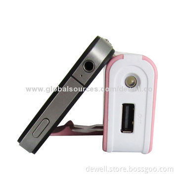 4000/5200mAh Emergency Phone Battery Chargers with Foldable Holder, 5V 1A Input